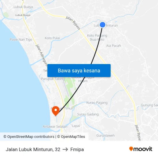 Jalan Lubuk Minturun, 32 to Fmipa map