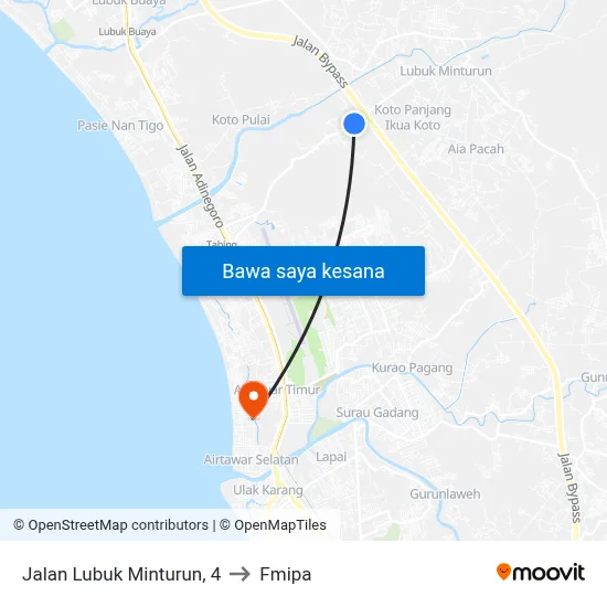 Jalan Lubuk Minturun, 4 to Fmipa map