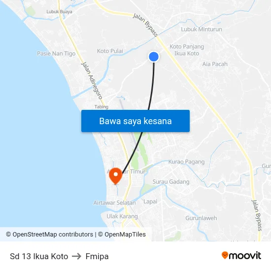 Sd 13 Ikua Koto to Fmipa map