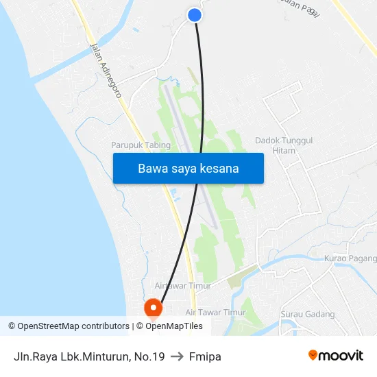 Jln.Raya Lbk.Minturun, No.19 to Fmipa map