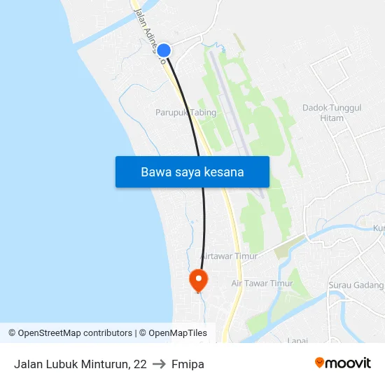 Jalan Lubuk Minturun, 22 to Fmipa map