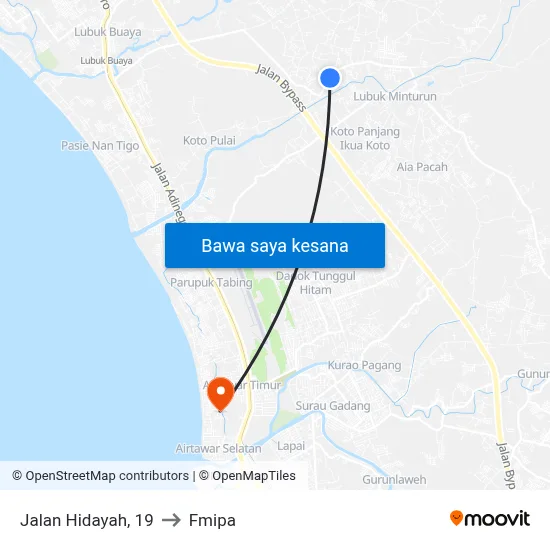 Jalan Hidayah, 19 to Fmipa map