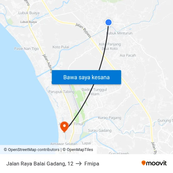 Jalan Raya Balai Gadang, 12 to Fmipa map