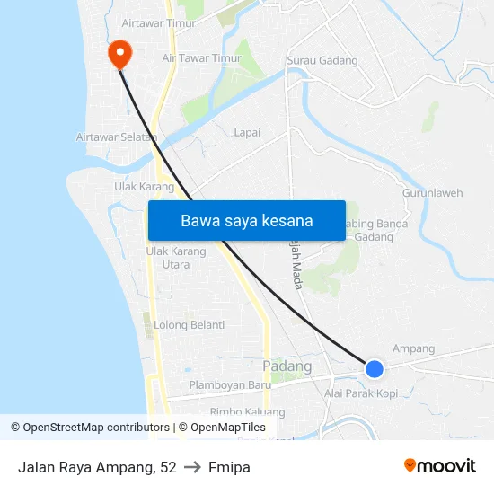 Jalan Raya Ampang, 52 to Fmipa map