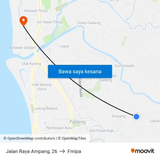 Jalan Raya Ampang, 26 to Fmipa map