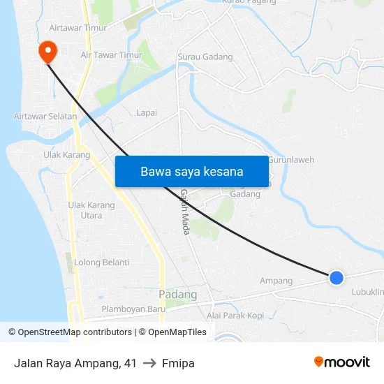Jalan Raya Ampang, 41 to Fmipa map