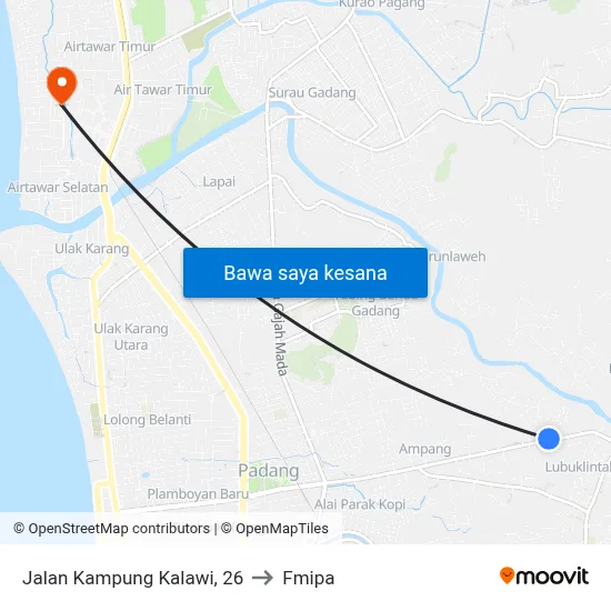 Jalan Kampung Kalawi, 26 to Fmipa map
