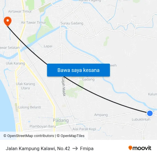 Jalan Kampung Kalawi, No.42 to Fmipa map