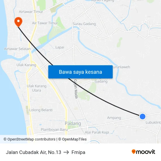 Jalan Cubadak Air, No.13 to Fmipa map