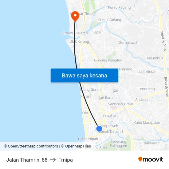 Jalan Thamrin, 88 to Fmipa map