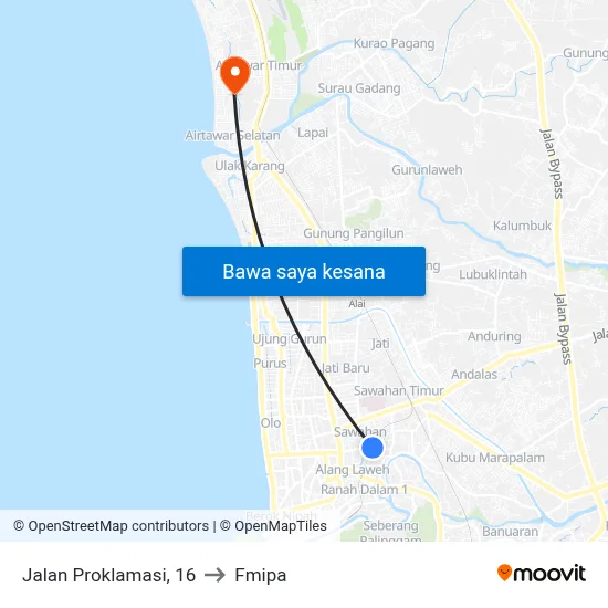 Jalan Proklamasi, 16 to Fmipa map