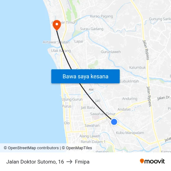 Jalan Doktor Sutomo, 16 to Fmipa map