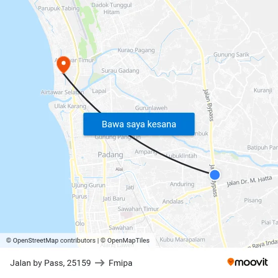 Jalan by Pass, 25159 to Fmipa map