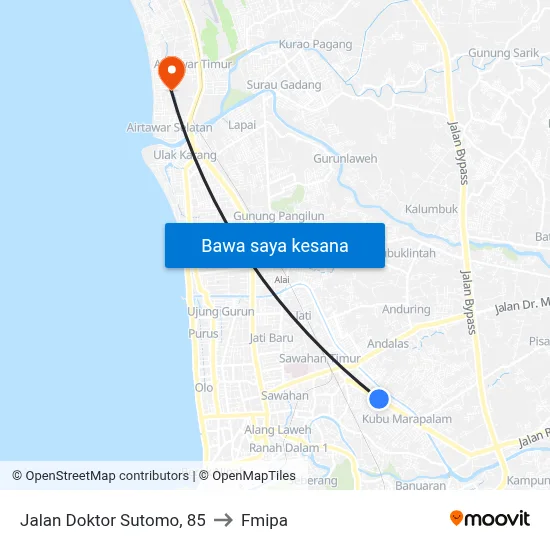Jalan Doktor Sutomo, 85 to Fmipa map