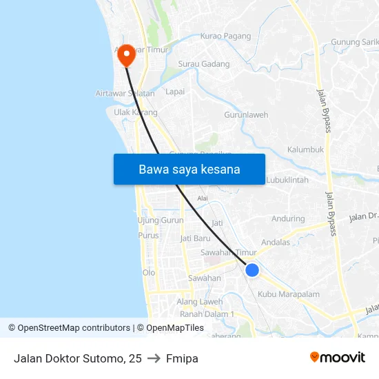 Jalan Doktor Sutomo, 25 to Fmipa map