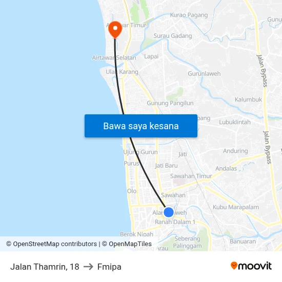 Jalan Thamrin, 18 to Fmipa map