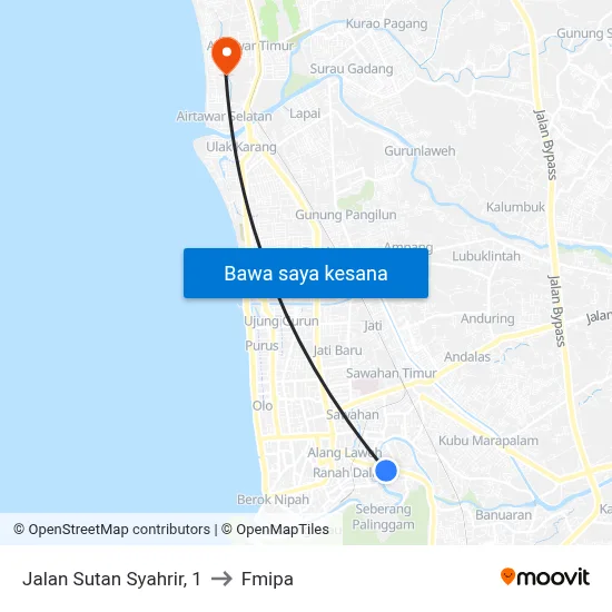 Jalan Sutan Syahrir, 1 to Fmipa map
