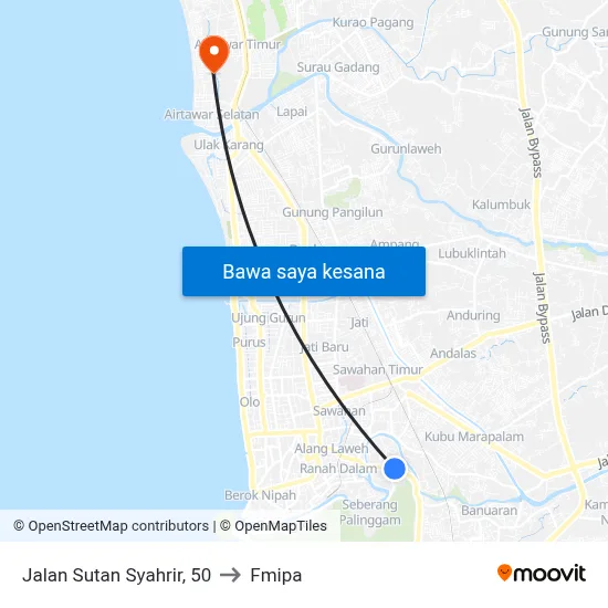 Jalan Sutan Syahrir, 50 to Fmipa map