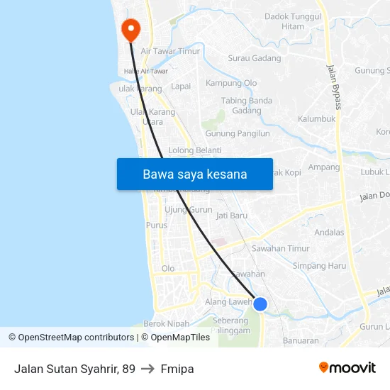 Jalan Sutan Syahrir, 89 to Fmipa map