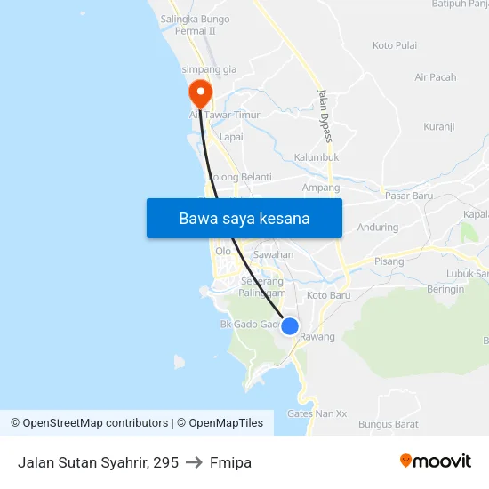 Jalan Sutan Syahrir, 295 to Fmipa map
