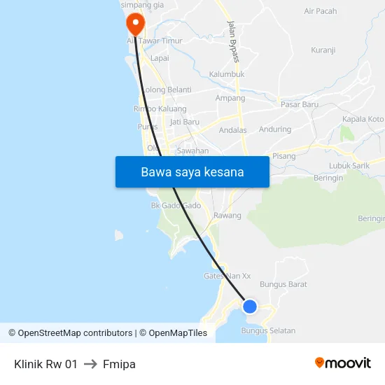 Klinik Rw 01 to Fmipa map