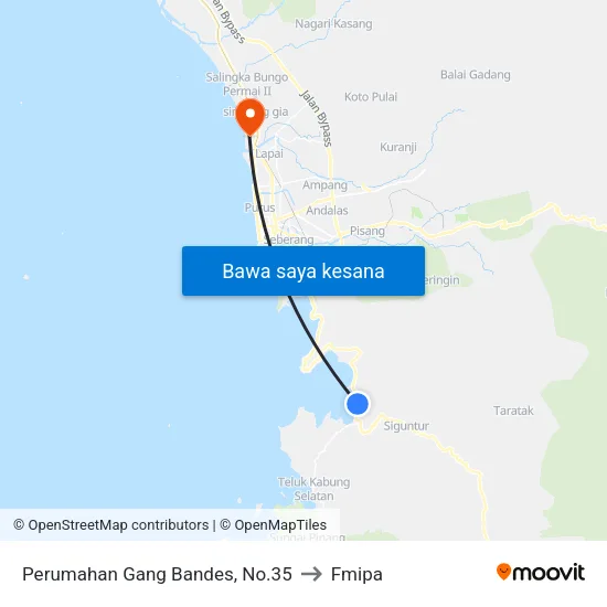 Perumahan Gang Bandes, No.35 to Fmipa map