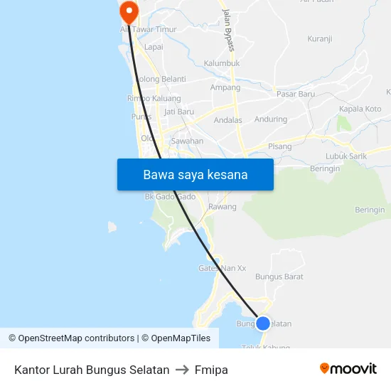 Kantor Lurah Bungus Selatan to Fmipa map