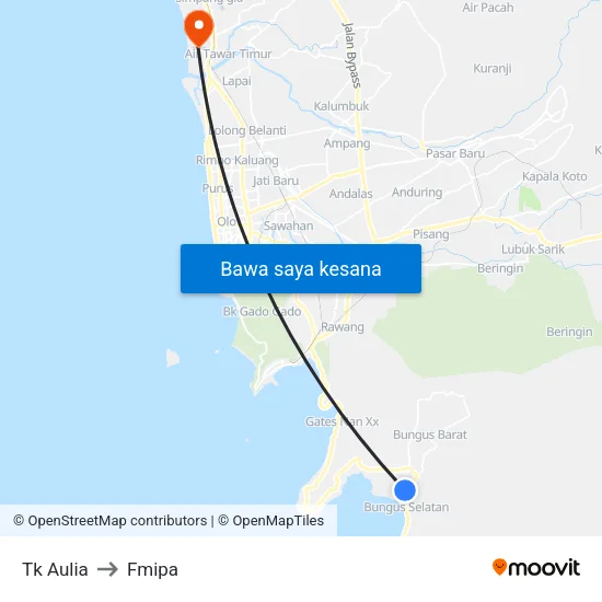 Tk Aulia to Fmipa map