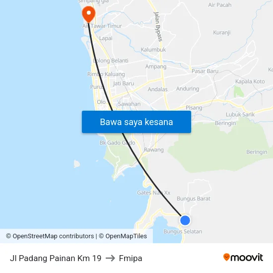 Jl Padang Painan Km 19 to Fmipa map