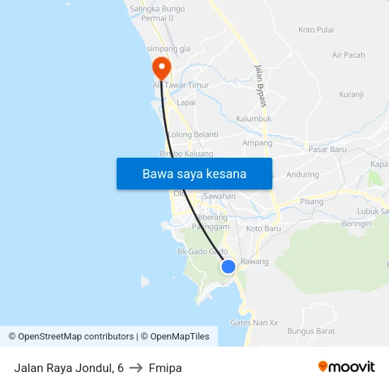 Jalan Raya Jondul, 6 to Fmipa map
