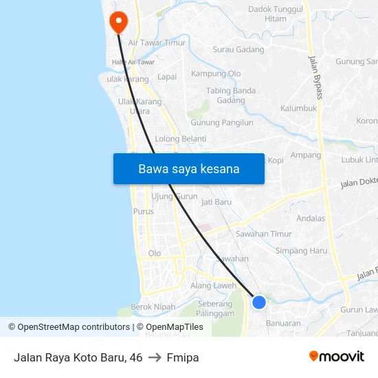Jalan Raya Koto Baru, 46 to Fmipa map
