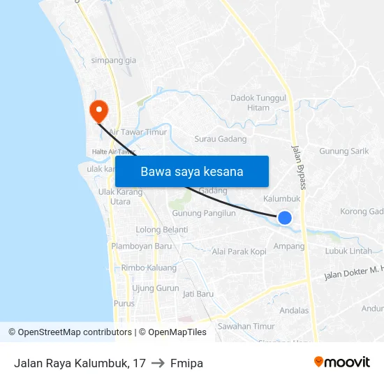 Jalan Raya Kalumbuk, 17 to Fmipa map
