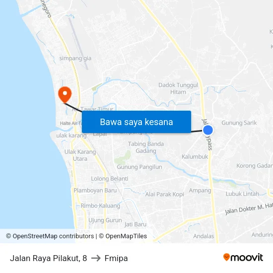 Jalan Raya Pilakut, 8 to Fmipa map