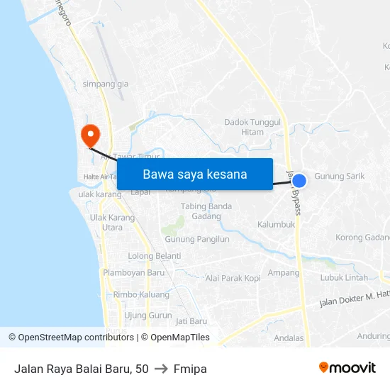 Jalan Raya Balai Baru, 50 to Fmipa map