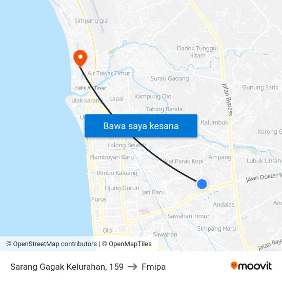 Sarang Gagak Kelurahan, 159 to Fmipa map