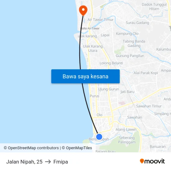 Jalan Nipah, 25 to Fmipa map
