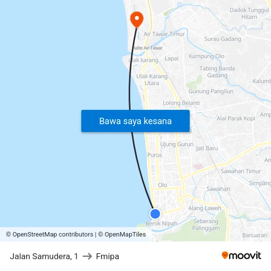 Jalan Samudera, 1 to Fmipa map