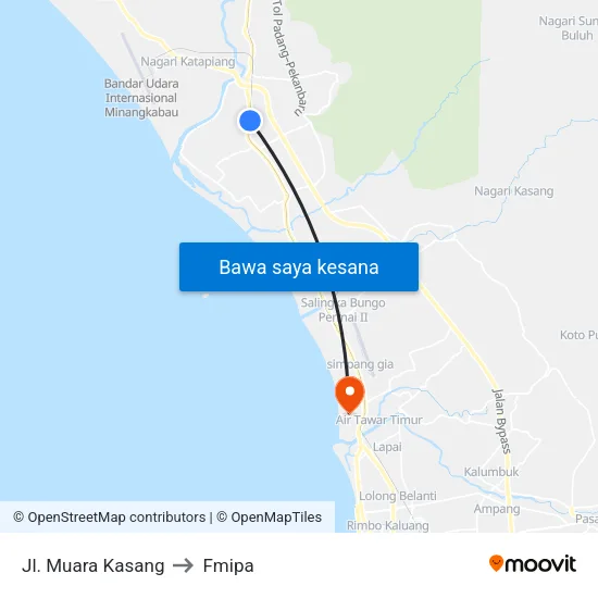 Jl. Muara Kasang to Fmipa map