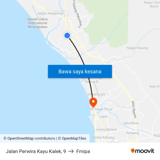Jalan Perwira Kayu Kalek, 9 to Fmipa map