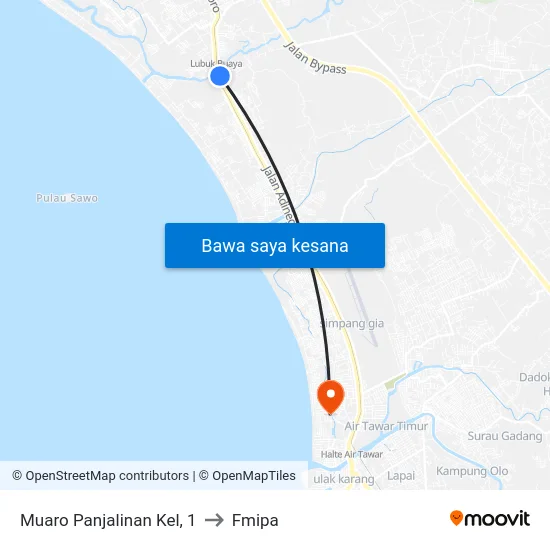 Muaro Panjalinan Kel, 1 to Fmipa map