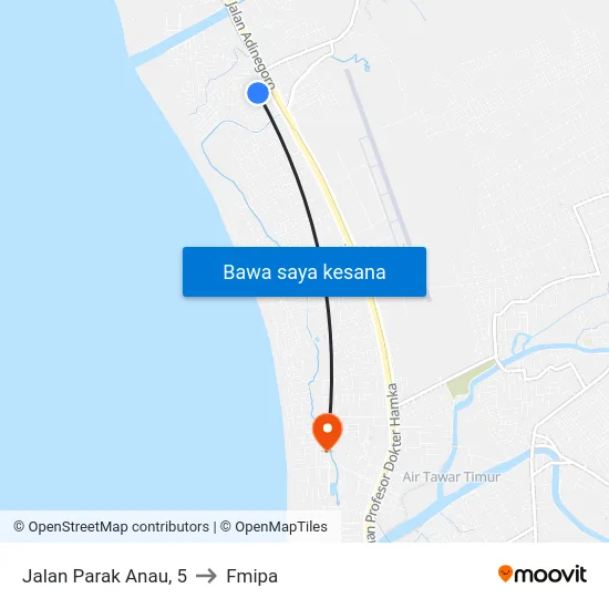 Jalan Parak Anau, 5 to Fmipa map