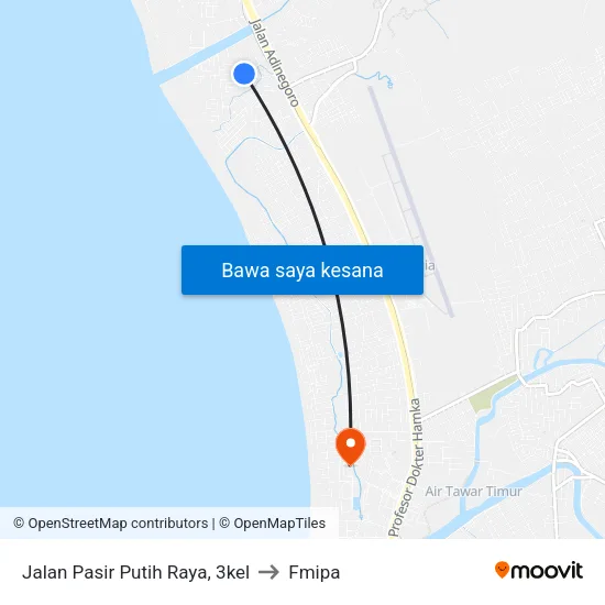 Jalan Pasir Putih Raya, 3kel to Fmipa map