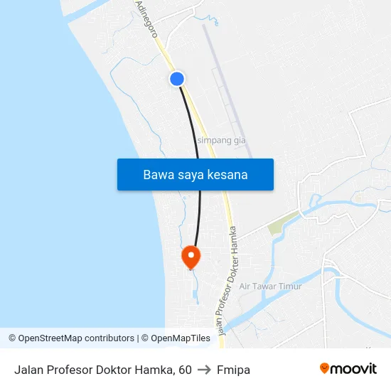 Jalan Profesor Doktor Hamka, 60 to Fmipa map