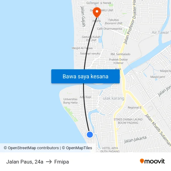 Jalan Paus, 24a to Fmipa map