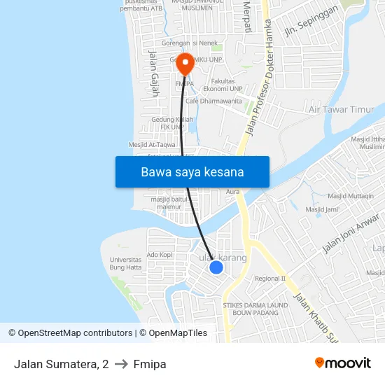 Jalan Sumatera, 2 to Fmipa map