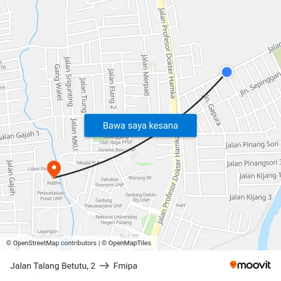 Jalan Talang Betutu, 2 to Fmipa map