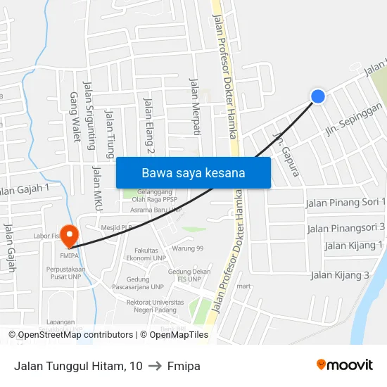 Jalan Tunggul Hitam, 10 to Fmipa map