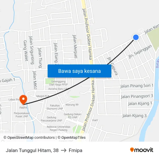 Jalan Tunggul Hitam, 38 to Fmipa map