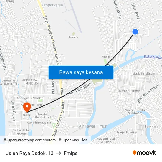 Jalan Raya Dadok, 13 to Fmipa map