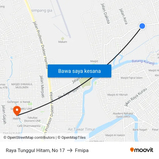Raya Tunggul Hitam, No 17 to Fmipa map